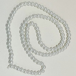 Margele bile Margele bile de trecere din sticla sirag ALB PERLAT si  cod 6572