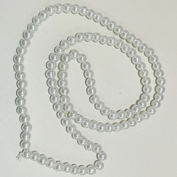 Margele bile Margele bile de trecere din sticla sirag ALB PERLAT si  cod 6572